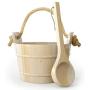 Northwood Sauna - Premium Wooden Sauna Bucket with Ladle and Plastic Inlay - Handmade with 100% Top Quality Pine Wood - Rope Handle for Ease of Use - 4 Liters (1 Gallon)