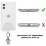 SS Crossbody Phone Lanyard,Cell Phone Lanyard Tether Lasso Patch with Adjustable Neck Strap Ｃompatible with Any Cell Phone iPhone Smartphones - Grey