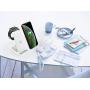 Wireless Charger Stand 3 in 1 Wireless Charging Station for Apple Watch 5/4/3/2/1 Airpods 2/ Pro Premium Qi-Certified Fast Cordless Charger for iPhone 11/Xs/X Max/XR/X/8/8Plus/Samsung S9/Note9-White