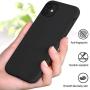 Miracase Liquid Silicone Case Compatible with iPhone 11 6.1 inch(2019), Gel Rubber Full Body Protection Shockproof Cover Case Drop Protection Case (Light Black)