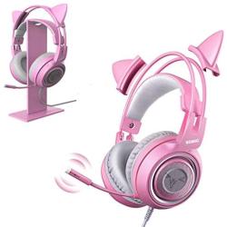 SOMIC G951s Pink Stereo Gaming Headset and Pink Headphone Stand for PS4, Xbox One, PC, Mobile Phone, 3.5MM