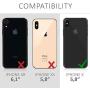 kwmobile Crossbody Case Compatible with Apple iPhone X - Clear Transparent TPU Cell Phone Cover with Neck Cord Lanyard Strap - Transparent/Black/White