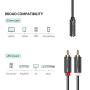 UGREEN 3.5mm Female to 2 RCA Male Stereo Audio Y Cable Adapter Gold Plated Compatible for Smartphones, MP3, Tablets, Home Theater (3FT)