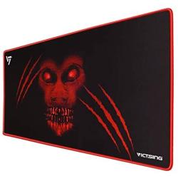 VicTsing [30% Larger] Extended Gaming Mouse Pad with Stitched Edges, Long XXL Mousepad (31.5x15.7In), Desk Pad Keyboard Mat, Non-Slip Base, Water-Resistant, for Work & Gaming, Office & Home, Red