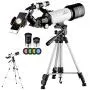 MAXLAPTER Telescope for Kids and Beginners, 70mm Travel Refractor Telescope for Astronomy with Adjustable Tripod, Smartphone Adapter, Camera Shutter Wire Control, Backpack MAXLAPTER Telescope for Kids and Beginners, 70mm Travel Refractor Telescope for Astronomy with Adjustable Tripod, Smartphone Adapter, Camera Shutter Wire Control, Backpack