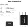 [3-Pack] Quick Charge 3.0, FONKEN 18W 3A USB Wall Charger QC 2.0/3.0 Adapter Fast Charger Block Compatible for Samsung S10/S9/S8/Note 8/7, LG G5, Nexus 9,HTC 10, iPhone, iPad, Wireless Charger (Black)