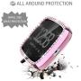 Landhoo Pink Hard Case Compatible with Fitbit Versa 2 Screen Protector Bling, PC case That Have Clarity PMMA Screen Protector and Shiny Diamond Bumper Overall Protective Cover for Women Watch.