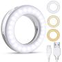 (2020 Upgraded New Version) Selfie Ring Light, 3 Lighting Modes Rechargeable Clip on Selfie Fill Light, Adjustable Brightness Phone Camera Circle Light for iPhone X Xr XsMax 11 Pro Android iPad Laptop