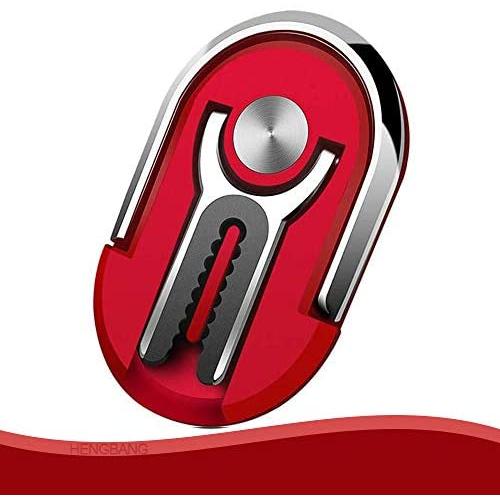 Red Multipurpose Mobile Phone Bracket, Stand 360 Degree Rotation Phone Ring Holder for Car Home HENGBANG