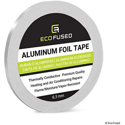 Premium Adhesive Aluminum Foil Tape - for Heating and Air Conditioning Repairs - Thermally Conductive - Flame/Moisture/Vapor Resistant - Heat and Light Reflective - Arts and Crafts, Home Interior