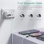 Melonboy Magnetic Charging Cable(2 Pack, 3.3ft/6.6ft), Soft & Tangle-Free Liquid Silicone Cable, 3 in 1 Magnetic Phone Charger Cable Compatible with Type-C, Micro USB and iProduct Devices - Cyan-Bule Melonboy Magnetic Charging Cable(2 Pack, 3.3ft/6.6ft), Soft & Tangle-Free Liquid Silicone Cable, 3 in 1 Magnetic Phone Charger Cable Compatible with Type-C, Micro USB and iProduct Devices - Cyan-Bule