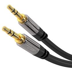 KabelDirekt - Aux Cord, Stereo & Audio Cable 3.5mm (Unbreakable & great for iPhones, iPads, Headphones, Smartphones, Notebooks, MP3 Players, Cars & other devices with 3.5mm Aux Port) - 25 feet - black