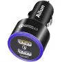 Ailun Car Charger Qualcomm Quick Charge 3.0 Adapter Fast Dual USB Port 35W for Mobile Device iPhone 11/11Pro Max/X Xs XR Galaxy s20+ S20Ultra s10 Blue Light
