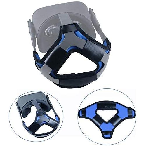 Esimen (Upgrade) Head Pad Cushion for Oculus Quest Virtual Reality VR Headset Cushion Headband Fixing Accessories, Comfortable PU Leather & Reduce Head Pressure (Blue)
