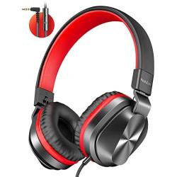 PeohZarr On-Ear Headphones with Microphone, Lightweight Folding Stereo Bass Headphones with 1.5M Tangle Free Cord, Portable Wired Headphones for Smartphone Tablet Laptop Computer MP3/4
