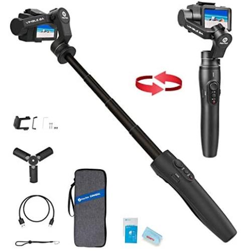 3-Axis Action Camera Gimbal Stabilizer for GoPro Hero 8/7/6/5, WiFi Connection, Handheld Gimbal Selfie Stick for SJCAM YI-CAM, 18cm Extendable Pole Portrait Mode with Tripod FeiyuTech Vimble 2A