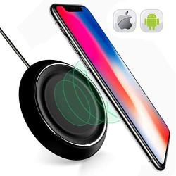 Wireless Charging Pad Compatible with Samsung Galaxy Note 8 S6 S7 S9 S8 Plus-Wireless Fast Charger iPhone X 8 8 Plus-Qi Wireless Charging Pad-Station-Wireless Charger for iPhone 8