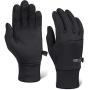 Touch Screen Black Running Gloves for Men & Women - Thermal Winter Glove Liners for Texting, Cycling & Driving