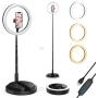 12 Inch Selfie Ring Light with Stand and Phone Holder, Foldable Makeup Light 20.8" - 67” Stretchable,3 Color Modes, USB Powered LED Selfie Light Ring for iPhone and Android,TIK Tok Light Mobile Stand.