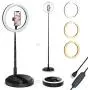 12 Inch Selfie Ring Light with Stand and Phone Holder, Foldable Makeup Light 20.8&quot - 67” Stretchable,3 Color Modes, USB Powered LED Selfie Light Ring for iPhone and Android,TIK Tok Light Mobile Stand.