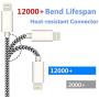 Sharllen iPhone Charger Cable Data Line iPhone Charging Cord 3FT/6FT/10FT Nylon Braided iPhone Charger USB Fast Charging&Syncing Cable Compatible iPhone 11/XS/Max/XR/X/8P/8/7/7P/6/iPad 5 Pack White