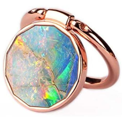 Phone Ring Holder Stand Rose Gold Universal Thin Finger Ring Grip Ring Stand Grip Mount Compatible with iPhone XR XS Max 8 7 6s 6 Plus Smartphones (Opal Marble)