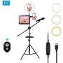 10" LED Ring Light with Tripod Stand & Cell Phone Holder for Video Live Stream/Photography, Live Stream Kits Ring Fill Light for YouTube TikTok Video Live Stream/Selfie/Makeup (10 inches)