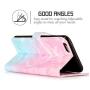 iPhone 6S Wallet Case,iPhone 6S Case,6S Case,iPhone 6 Case,JanCalm Pattern Premium PU Leather [Card/Cash Slots] Stand Flip Cover for iPhone 6/6S (4.7 inch) + Crystal Pen (Pink/Sky Blue)