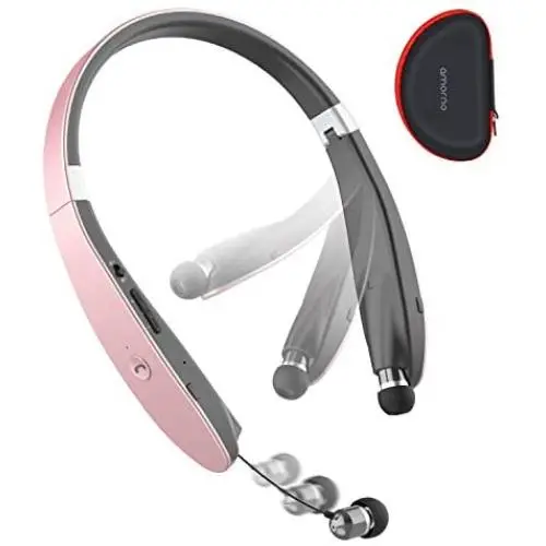 AMORNO Foldable Bluetooth Headphones Wireless Neckband Headset with Retractable Earbuds, Sports Sweatproof Noise Cancelling Stereo Earphones with Mic … AMORNO Foldable Bluetooth Headphones Wireless Neckband Headset with Retractable Earbuds, Sports Sweatproof Noise Cancelling Stereo Earphones with Mic …
