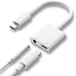 USB C to 3.5mm Headphone Audio Adapter Type c Charger Dongle Converter USBC Earphone Adaptor for Google Pixel 4 4XL 3 3XL 2 2XL, iPad Pro 2020 2019 2018, Samsung Note 10/S20 and More, White