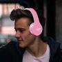 Elecder i40 Headphones with Microphone Foldable Lightweight Adjustable Wired On Ear Headsets with 3.5mm Jack for iPad Cellphones Laptop Computer Smartphones MP3/4 Kindle Airplane School (Pink/White)