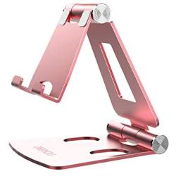 Adjustable Cell Phone Stand, licheers Multi-Angle Cell Phone Holder, Cradle, Dock, Stand Compatible with Nintendo Switch, Phone 11 Pro Xs Max Xr X 8 7 6 6s Plus and 4-7 Inch Devices (Rose Gold)