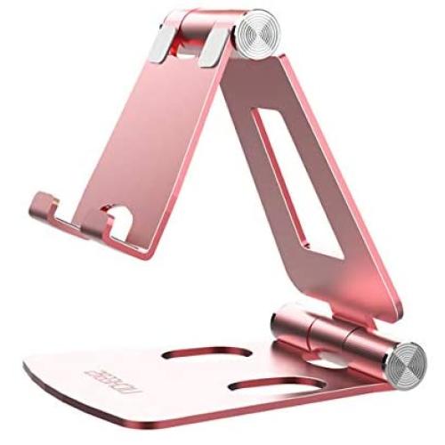 Adjustable Cell Phone Stand, licheers Multi-Angle Cell Phone Holder, Cradle, Dock, Stand Compatible with Nintendo Switch, Phone 11 Pro Xs Max Xr X 8 7 6 6s Plus and 4-7 Inch Devices (Rose Gold)