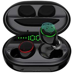 Wireless Earbuds Bluetooth 5.0 with USB Charging Case IPX8 Waterproof HiFi Stereo Noise Cancelling Headphones in Ear Built in Mic Headset 120H Playtime for Sport Black