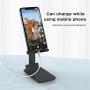 Cell Phone Stand, Adjustable Cell Phone Stand, TopACE Foldable Portable Desktop Stand, Phone Holder Stand for Desk Sturdy Aluminum Metal Stand for Phone/iPad/Kindle/Tablet/Switch (Black)