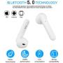 Aufixy Wireless Earbuds, Bluetooth 5.0 Headphones Sweatproof Touch Control in-Ear Earphones with Charging Case, Built-in Mic Headset Premium Sound with Deep Bass for Android and iPhone Fit for Sports