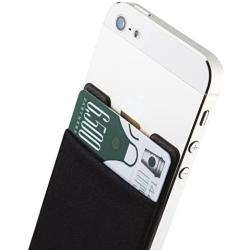 Sinjimoru Card Holder for Back of Phone, Stick on Wallet functioning as Credit Card Holder, Phone Wallet and iPhone Card Holder / Card Wallet for Cell Phone. Sinji Pouch Basic 2, Black