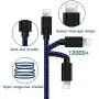 iPhone Charger Cable Lightning Charging Cable Nylon Braided 5 Pack 3FT/6FT/10FT MFI Certified Long USB Cord Fast iPhone Cable Compatible iPhone XS/Max/XR/X/8P/8/7P/7/6S/iPad/iPod/IOS (Black & Blue) iPhone Charger Cable Lightning Charging Cable Nylon Braided 5 Pack 3FT/6FT/10FT MFI Certified Long USB Cord Fast iPhone Cable Compatible iPhone XS/Max/XR/X/8P/8/7P/7/6S/iPad/iPod/IOS (Black & Blue)