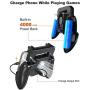 Phone Controller with 4000mAh Power Bank Cooling Fan, YOBWIN Mobile Controller Phone Game Mobile Trigger Joystick L1R1 Gamepad Grip Remote for 4-6.5 Inch Android iOS