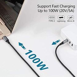 USB C to USB C Cable 10ft [100W 20V/5A], NIMASO Braided USB-C Cable, Type C Fast Charging Cable Compatible with MacBook Pro 16" 15" 13", iPad Pro 2020 2018, Samsung Galaxy S20 and USB-C Phones/Laptops