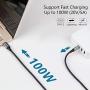 USB C to USB C Cable 10ft [100W 20V/5A], NIMASO Braided USB-C Cable, Type C Fast Charging Cable Compatible with MacBook Pro 16" 15" 13", iPad Pro 2020 2018, Samsung Galaxy S20 and USB-C Phones/Laptops