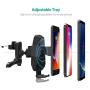 RAVPower Wireless Qi Fast Charger 7.5W/ 10 W Car Mount Kit, Automatic Phone Holder Air Vent, Compatible with iPhone XR XS Max X 8 Plus Galaxy S9 S8 Note 9 8 5 and & Qi-Enabled Device