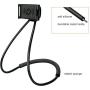 Universal Smart Mobile Phone Stand,Hanging on Neck Cell Phone Mount Holder, Flexible Lazy Bracket DIY Free Rotating for Multiple Functions (Black)