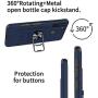Phone Case for Samsung Galaxy A21 with Tempered Glass Screen Protector Cover and Magnetic Stand Ring Holder Slim Hybrid Hard Cell Accessories Glaxay A 21 21A A21Case GalaxyA21 A215 2020 Cases Blue