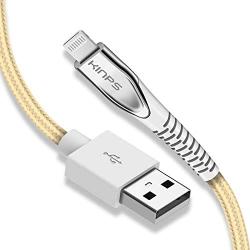 KINPS Apple MFI Certified Lightning Cable 10FT, Upgrade iPhone Charger Cord Compatible with iPhone Xs Max/XS/XR/X/8 Plus/8/7 Plus/7/6S Plu/6Ss, iPad, (Gold)