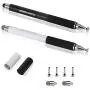 Capacitive Disc Stylus Pens, 2 in 1 Universal Stylist Pens for All Capacitive Touch Screens Cell Phones, iPad, Tablet, Laptops with 6 Replacement Tips by Domiy (Black/White) Capacitive Disc Stylus Pens, 2 in 1 Universal Stylist Pens for All Capacitive Touch Screens Cell Phones, iPad, Tablet, Laptops with 6 Replacement Tips by Domiy (Black/White)