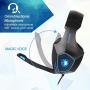 SADES SA819GT Gaming Headset for PC, MAC, PS4, Xbox ONE, Nintendo Switch, 3.5mm Surround Stereo Wired Gaming Headset, Over Ear Headphones with Mic Revolution Volume Control, Noise Canceling LED Light