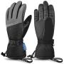 MCTi Ski Gloves,Winter Waterproof Snowboard Snow 3M Thinsulate Warm Touchscreen Cold Weather Women Gloves Wrist Leashes