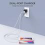 AUKEY USB Wall Charger with Foldable Plug, Ultra Compact USB Charger Dual USB Port 2.4A Output for iPhone 11 Pro Max, iPad Pro, AirPods Pro, Samsung and More