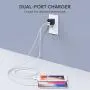 AUKEY USB Wall Charger with Foldable Plug, Ultra Compact USB Charger Dual USB Port 2.4A Output for iPhone 11 Pro Max, iPad Pro, AirPods Pro, Samsung and More